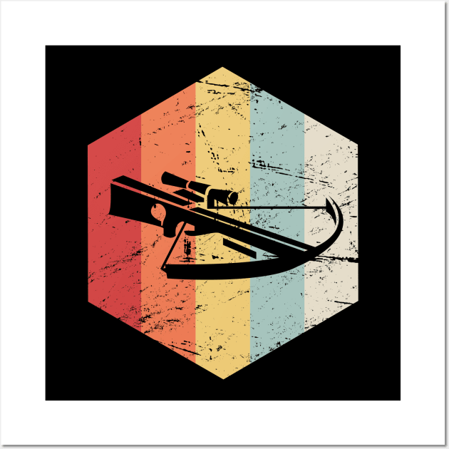 Retro Vintage Crossbow Hunting Icon Wall Art by Wizardmode